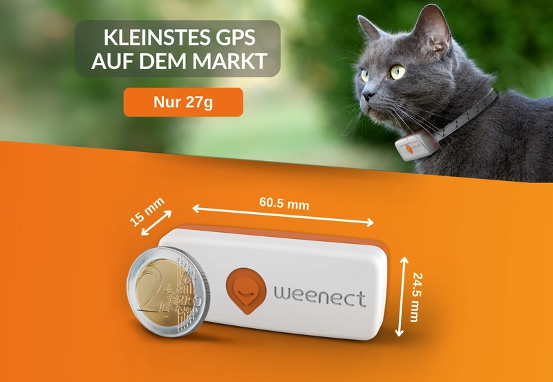 Weenect XS Weiß| Mini GPS Tracker für Katzen